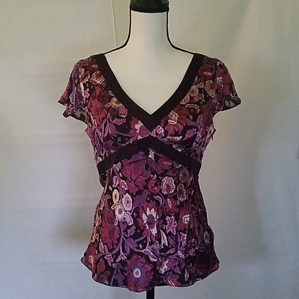 Ann Taylor Loft flutter sleeve blouse.